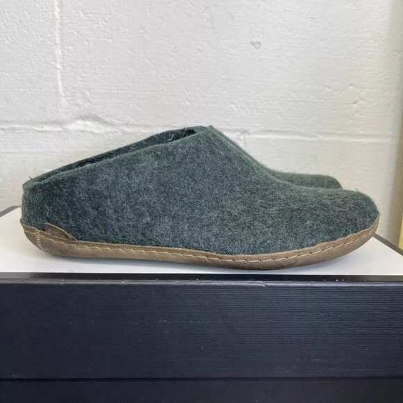 Glerups Slippers Green Wool Slip On Rubber Sole Women's Size 39 EU/ 8.5-9 US - Picture 3 of 12